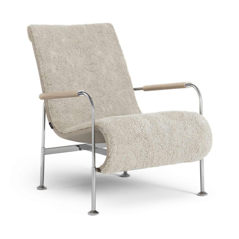 Serpentine Lænestol Krom/Sheepskin Moonlight/Eg