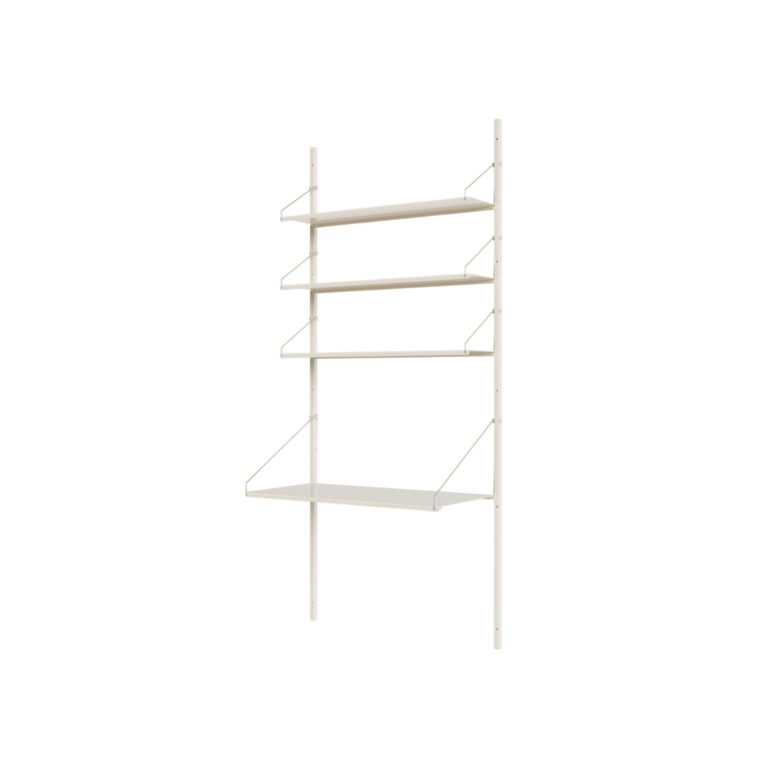 Shelf Library Desk Section Reol 185,2x80 Varm Hvid