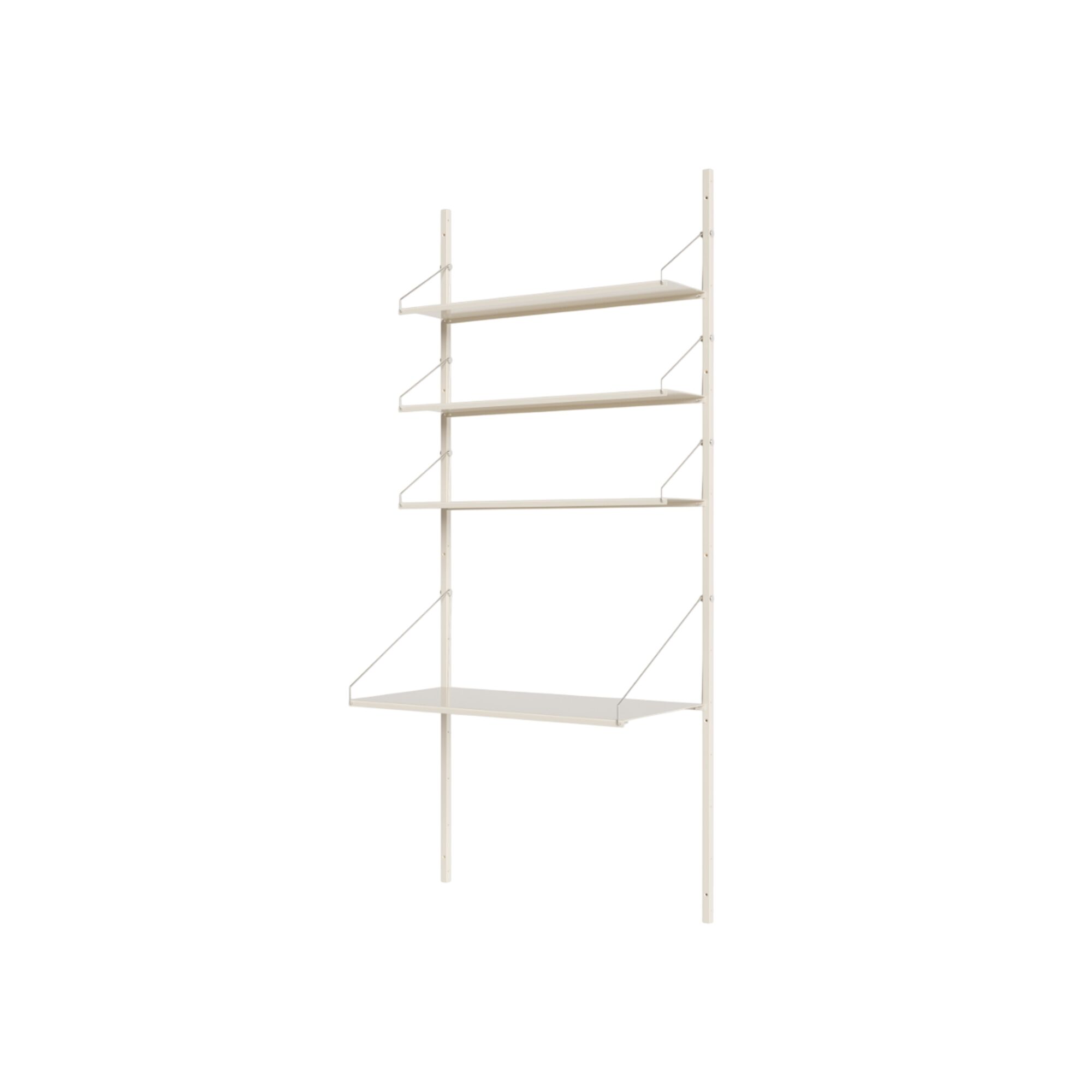 Shelf Library Desk Section Reol 185,2x80 Varm Hvid