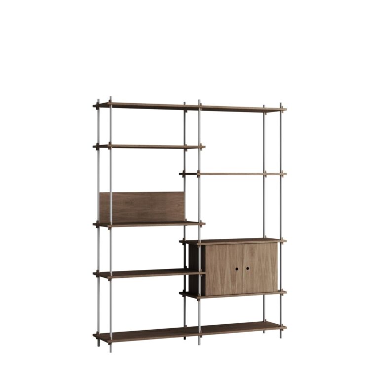 Shelving Reol Høj Røget Eg/Rustfri Stål
