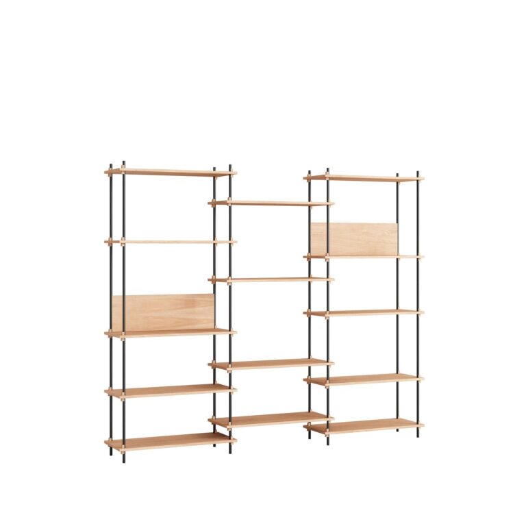 Shelving Wide Reol Høj Eg/Sort