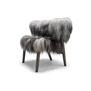 Sibast Furniture No 7 Lænestol Fuldpolstret Mørkolieret Egetræ og Sheepskin Long