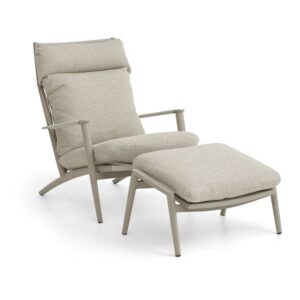 Silba udendørs loungestol, m. fodskammel og sand puder - sand aluminium