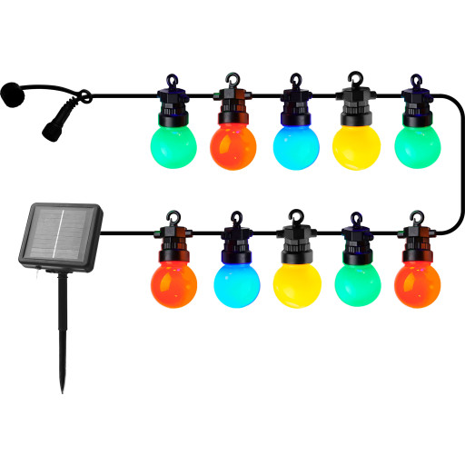 Sirius Lucas solcelle lyskæde, startsæt, farvede pærer
