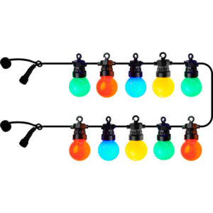 Sirius Lucas udendørs lyskæde, farvede pærer, forlængersæt