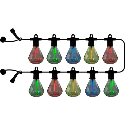 Sirius Marcus solcelle lyskæde, farvede pærer, forlængersæt