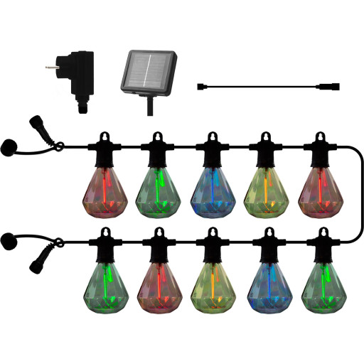 Sirius Marcus solcelle lyskæde, farvede pærer, startsæt