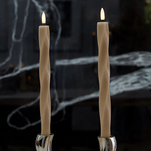 Sirius Sille Nordic Sculpture Twist kunstig stearinlys, brun