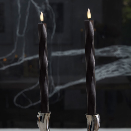 Sirius Sille Nordic Sculpture Twist kunstig stearinlys, sort