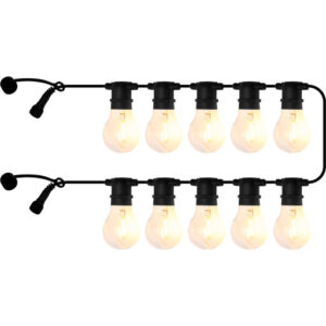 Sirius Tobias udendørs lyskæde, klare pærer, forlængersæt