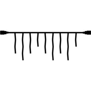 Sirius Top-Line istapper udendørs lyskæde, 100 varm hvide lys, 2,5x0,75 meter, forlænger