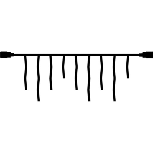 Sirius Top-Line istapper udendørs lyskæde, 100 varm hvide lys, 2,5x0,75 meter, forlænger