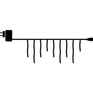 Sirius Top-Line istapper udendørs lyskæde, 100 varm hvide lys, 2,5x0,75 meter, startsæt