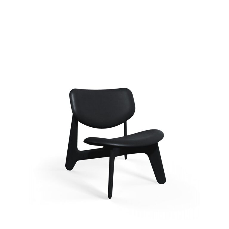 Slab loungestol Black/Black læder