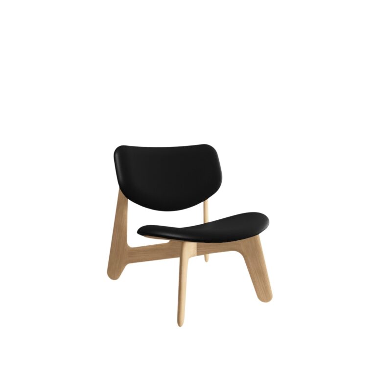 Slab loungestol Natur/Sort læder