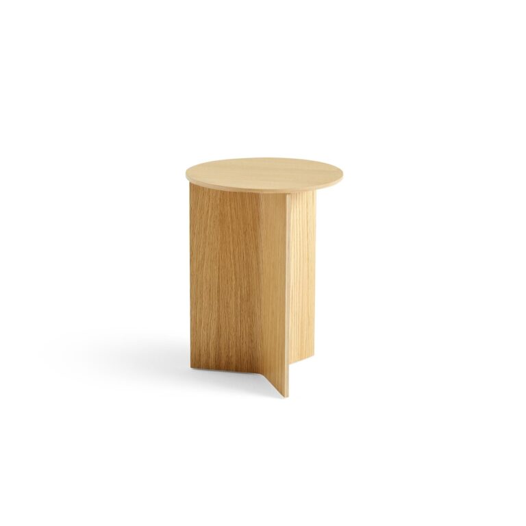 Slit Wood Sofabord Rundt Ø35 Lakeret Egetræ