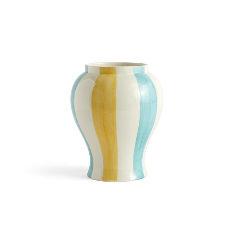 Sobremesa Stripe Vase Stor Grøn/Gul