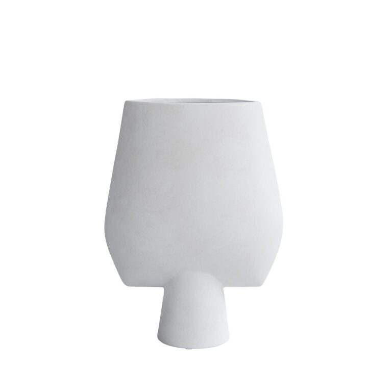 Sphere Vase Square Stor Bone White