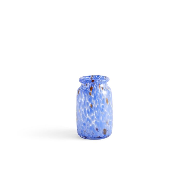 Splash Roll Neck Vase Medium Blå