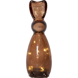 Star Trading Harry glas hare med lys, 25 cm, brun