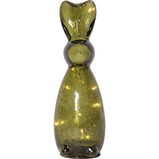 Star Trading Harry glas hare med lys, 25 cm, grøn