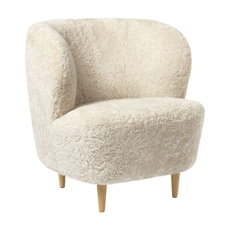 Stay Lænestol Polstret I Sheepskin Moonlight Med Base I Eg
