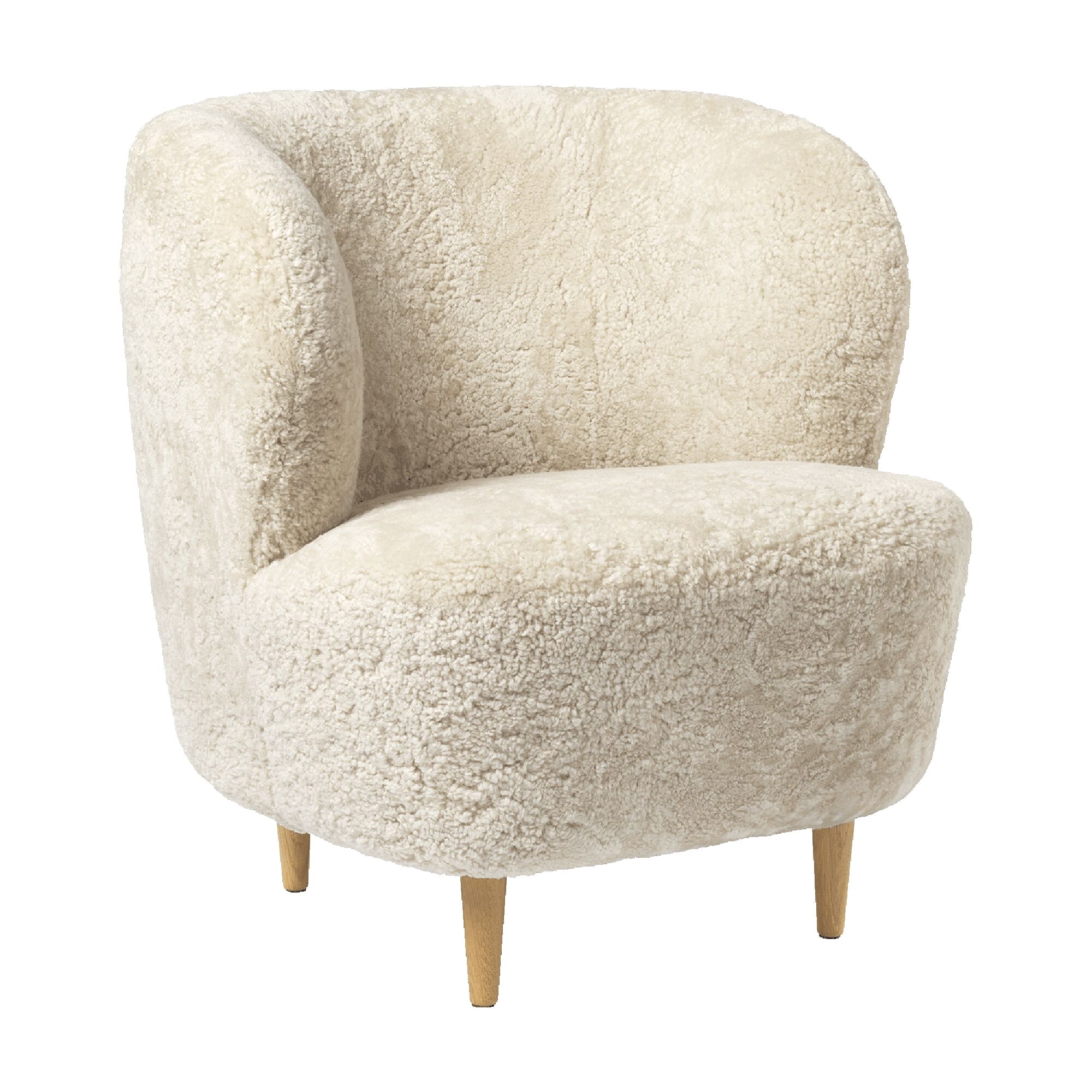 Stay Lænestol Polstret I Sheepskin Moonlight Med Base I Eg