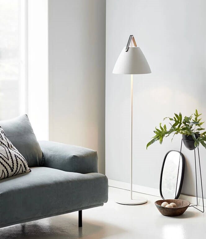 Strap gulvlampe, hvid