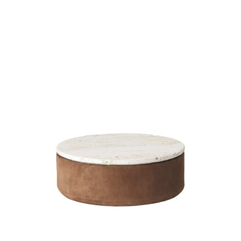 Suede Opbevaringskasse Stor Beige/Karamel