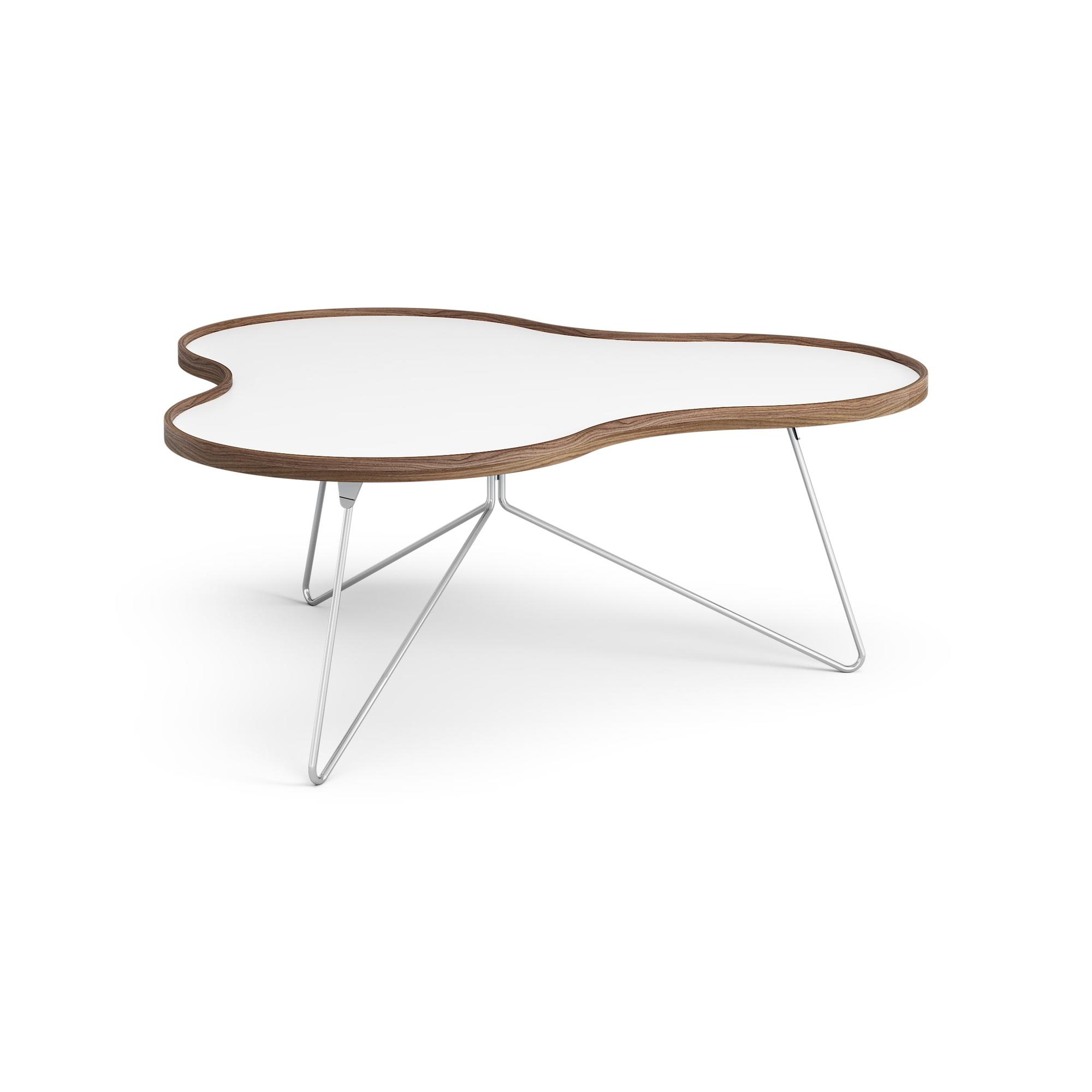 Swedese Flower Sofabord 114x107 Hvid/Valnød/Krom