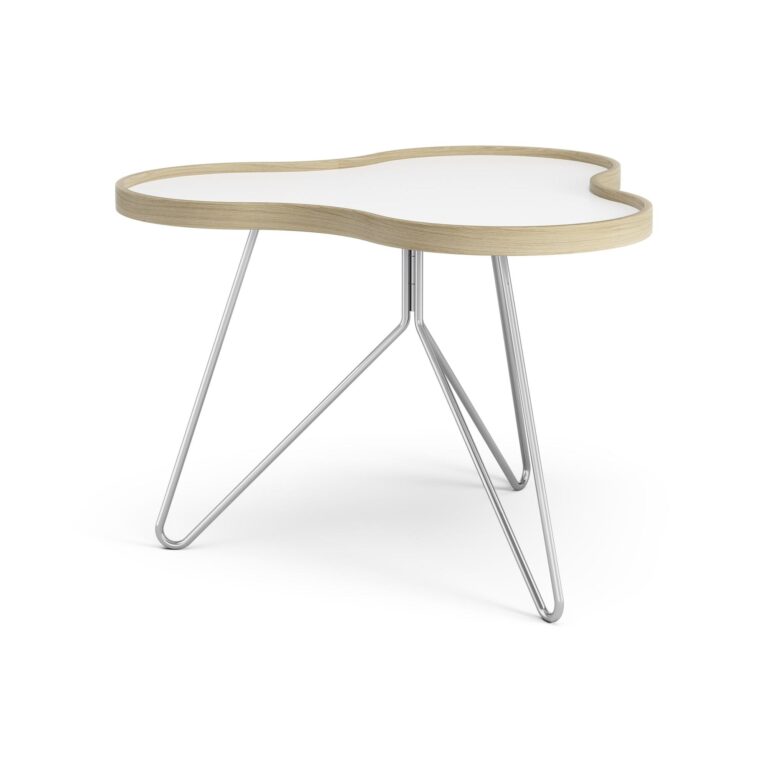 Swedese Flower Sofabord 66x62 Hvid/Eg/Krom