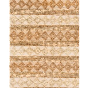 TEPPI 00025A gulvtæppe m. mønster, rektangulær - beige jute (120x180)