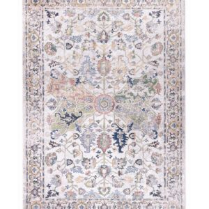 TEPPI 1137 gulvtæppe m. mønster, rektangulær - multifarvet fløjl stof (180x290)