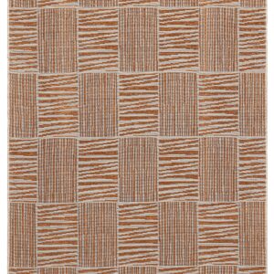 TEPPI 23043A gulvtæppe m. mønster, rektangulær - orange jute og chenille (160x230)