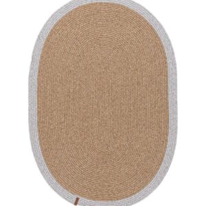 TEPPI 9020116 gulvtæppe, oval - natur og grå bomuld (80x120)