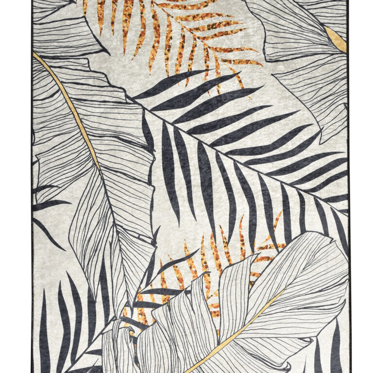 TEPPI Herbal gulvtæppe m. mønster, rektangulær - multifarvet polyester (140x190)