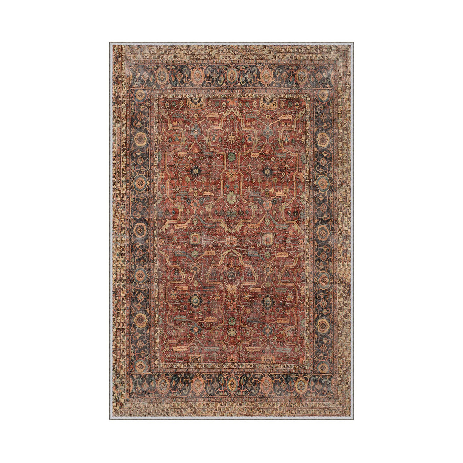 TEPPI Hmnt685 gulvtæppe, rektangulær - multifarvet polyester (60x100)