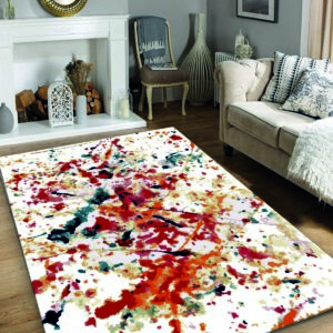 TEPPI Oil gulvtæppe, m. mønster, rektangulær - multifarvet polyester (150 x 200)