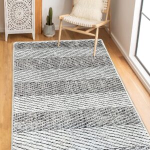 TEPPI Tresse Hall gulvtæppe m. striber, rektangulær - multifarvet bomuld og chenille (150x240)