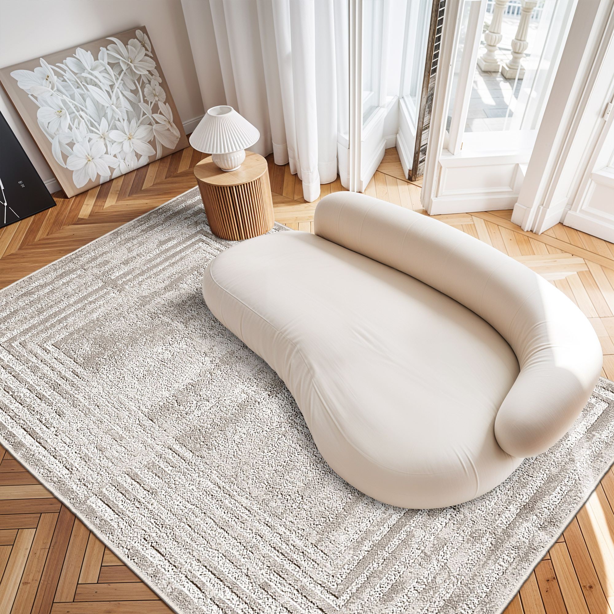 TEPPI W1195 Hall gulvtæppe, rektangulær - multifarvet polyester (100x200)