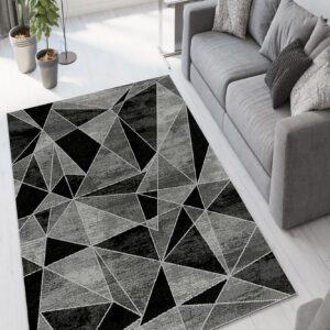 TEPPI W942 gulvtæppe, rektangulær - grå polyester (120x180)