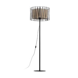 TK Harmony gulvlampe - natur jute og sort metal