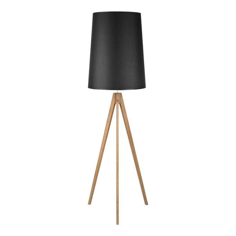 TK Walz gulvlampe - sort stof og natur træ