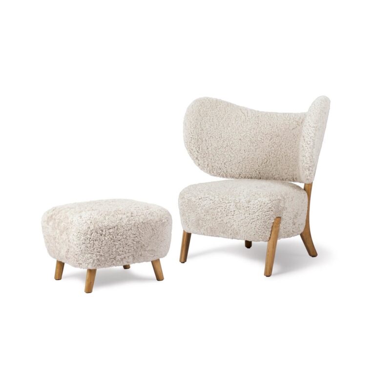 TMBO Lænestol Med Puf Sheepskin Moonlight/Eg
