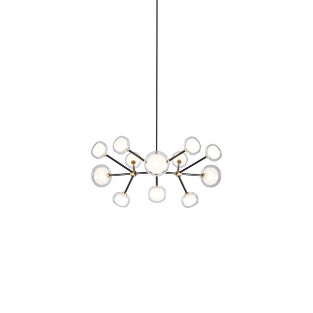 TOOY Nabila 552.12 Pendel Mat Sort/Børstet Messing med Klar Glas