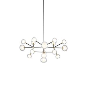 TOOY Nabila 552.16 Pendel Mat Sort/Børstet Messing med Klar Glas