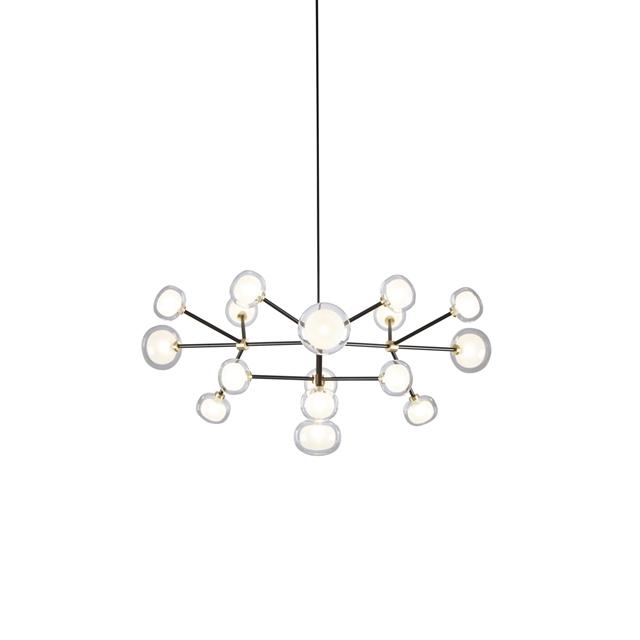 TOOY Nabila 552.16 Pendel Mat Sort/Børstet Messing med Klar Glas