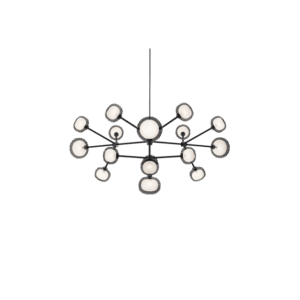 TOOY Nabila 552.16 Pendel Mat Sort/Sort Krom med Røget Glas