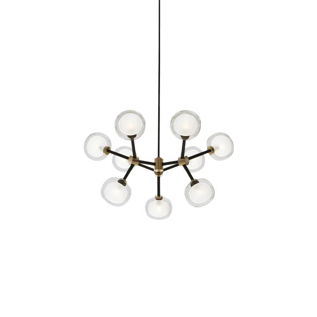 TOOY Nabila 552.19 Pendel Mat Sort/Børstet Messing med Klar Glas