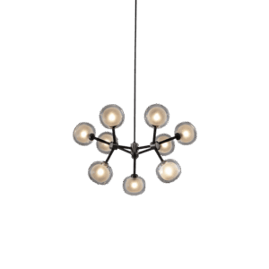 TOOY Nabila 552.19 Pendel Mat Sort/Sort Krom med Røget Glas